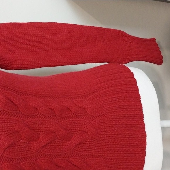 Express red wool cashmere cable turtleneck chunky sweater EUC! - Picture 3 of 5